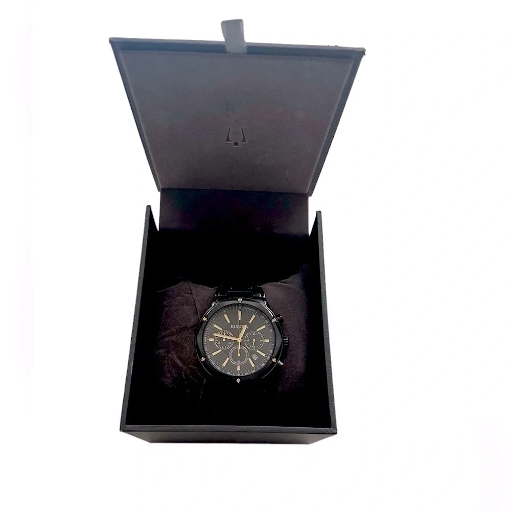 Bulova Black IP Stainless Steel Chronograph Watch for Men